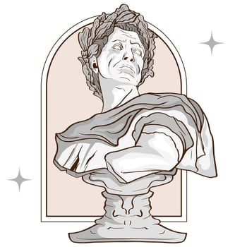 hand drawing Geek tattoos statue vaporwave black and white vintage style aesthetics. for tattoos skin element or poster element design vector