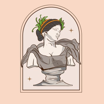 Statues of roman scholar Marble greek sculptures of human body and architectural greek gods and mythology, ancient greece graphic design elements. museum art ingenious vector illustration