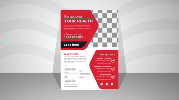 Gym Modern Flyer Template For Business Agency. vector