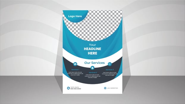 vector Gradient Modern Flyer Template For Business Agency.