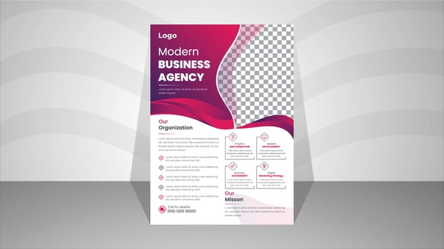 Modern Flyer Template For Business Agency.Vector vector