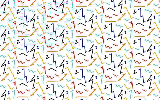 Colorful children pencil doodle seamless pattern vector