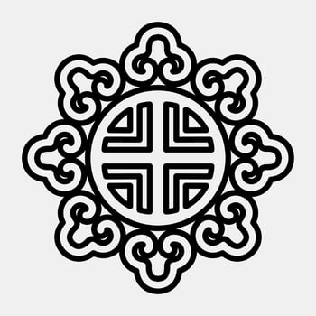 Icon korean traditional ornament. South Korea elements. Icons in line style. Good for prints, posters, logo, advertisement, infographics, etc. vector