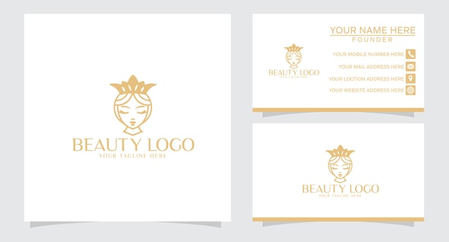Beauty logo design with creative abstract concept Premium Vector