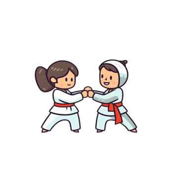 Playful Colorful Taekwondo Characters, Engaging Cartoon Illustrations for everyone png