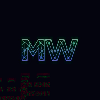 Abstract letter MW logo design with line dot connection for technology and digital business company. vector