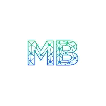 Abstract letter MB logo design with line dot connection for technology and digital business company. vector