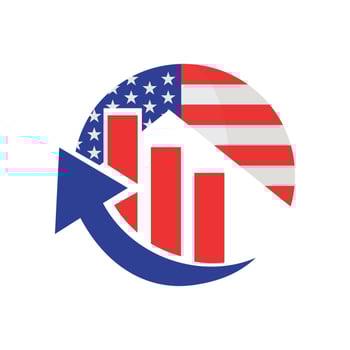 Growth economic, financial, and america great again logo and vector