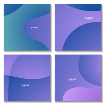 set of abstract arts  colorful wave background vector