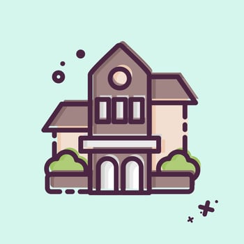 Icon Bishop Museum. related to Hawaii symbol. MBE style. simple design editable. vector