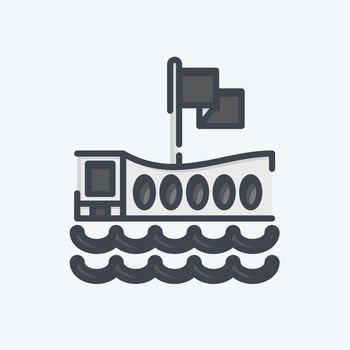 Icon USS Arizona Memorial. related to Hawaii symbol. doodle style. simple design editable. vector