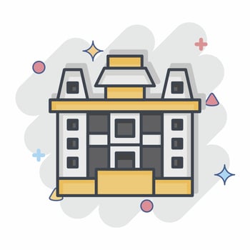 Icon Iolani Place. related to Hawaii symbol. comic style. simple design editable. vector