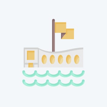 Icon USS Arizona Memorial. related to Hawaii symbol. flat style. simple design editable. vector