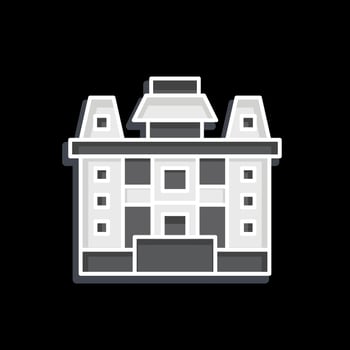 Icon Iolani Place. related to Hawaii symbol. glossy style. simple design editable. vector