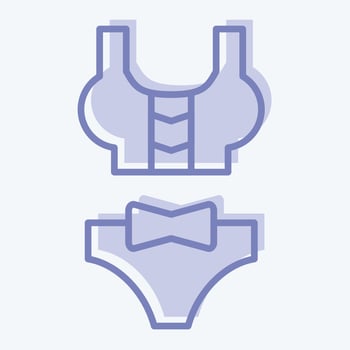 Icon Bikini. related to Hawaii symbol. two tone style. simple design editable. vector