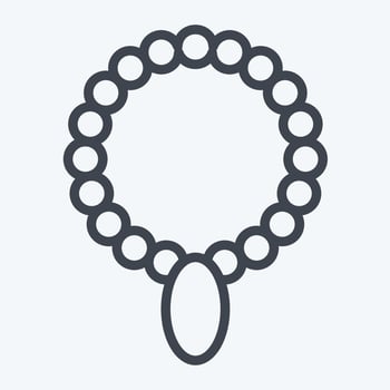 Icon Necklace. related to Hawaii symbol. line style. simple design editable. vector