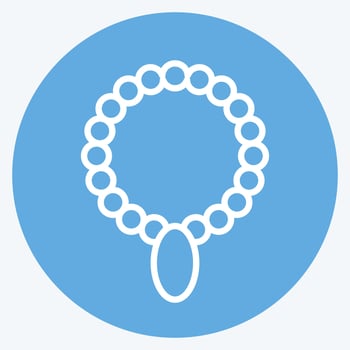 Icon Necklace. related to Hawaii symbol. blue eyes style. simple design editable. vector
