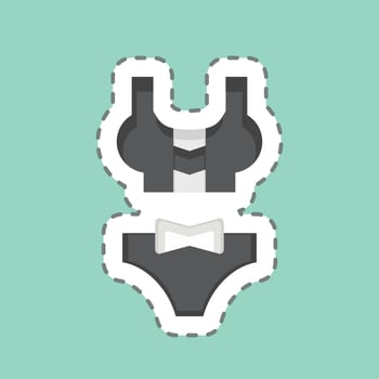 Sticker line cut Bikini. related to Hawaii symbol. simple design editable. vector