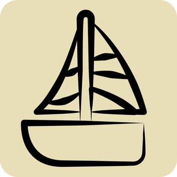 Icon Sailing. related to Hawaii symbol. hand drawn style. simple design editable. vector