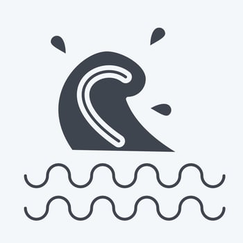 Icon Wave. related to Hawaii symbol. glyph style. simple design editable. vector