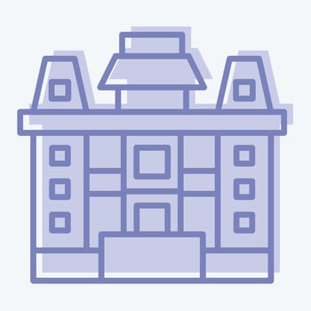 Icon Iolani Place. related to Hawaii symbol. two tone style. simple design editable. vector