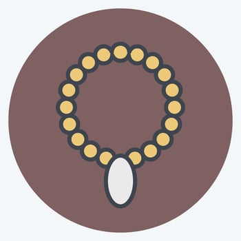 Icon Necklace. related to Hawaii symbol. color mate style. simple design editable. vector