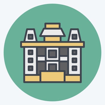 Icon Iolani Place. related to Hawaii symbol. color mate style. simple design editable. vector