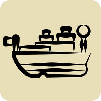 Icon USS Missouri. related to Hawaii symbol. hand drawn style. simple design editable. vector