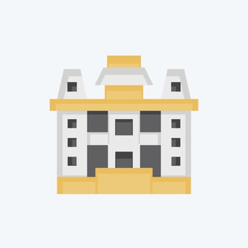Icon Iolani Place. related to Hawaii symbol. flat style. simple design editable. vector