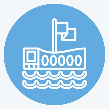 Icon USS Arizona Memorial. related to Hawaii symbol. blue eyes style. simple design editable. vector