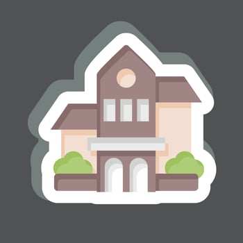 Sticker Bishop Museum. related to Hawaii symbol. simple design editable. vector