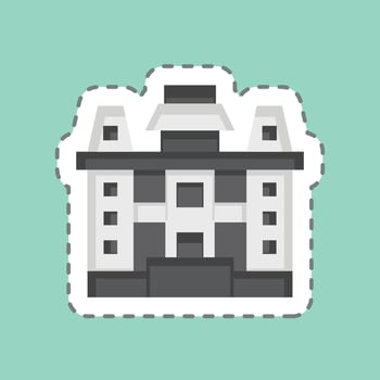 Sticker line cut Iolani Place. related to Hawaii symbol. simple design editable. vector