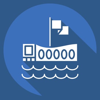Icon USS Arizona Memorial. related to Hawaii symbol. long shadow style. simple design editable. vector