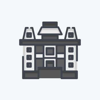 Icon Iolani Place. related to Hawaii symbol. doodle style. simple design editable. vector