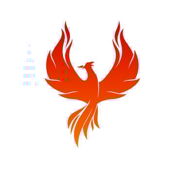 Phoenix bird symbol, fantastic animal tattoo vector