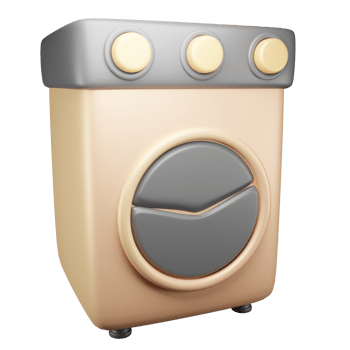 washing machine 3d rendering png