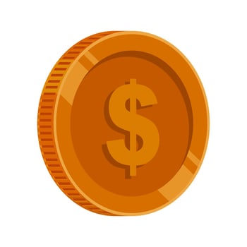 US Dollar Coin Bronze Vector