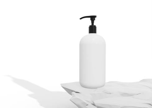 Shampoo and lotion bottle mockup png