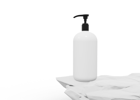 Shampoo and lotion bottle mockup png