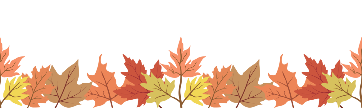 Autumn leaves seamless border illustration. Repeating ornament. png