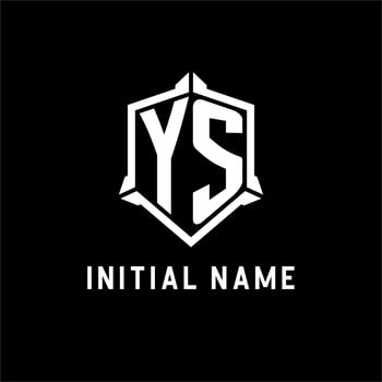 YS logo initial with shield shape design style vector