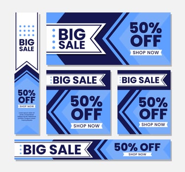 Set big sale banner template flat design vector