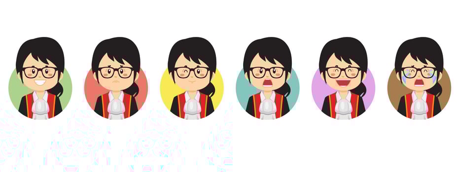 Judge Avatar with Various Expression vector