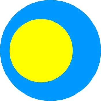round Palauan flag of Palau vector