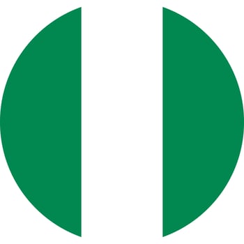 round Nigerian flag of Nigeria vector