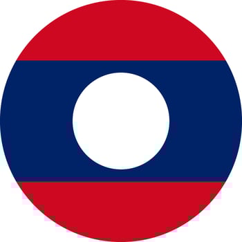 round Lao flag of Laos vector