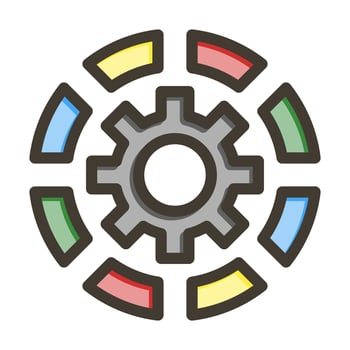 Automation Vector Thick Line Filled Colors Icon Design