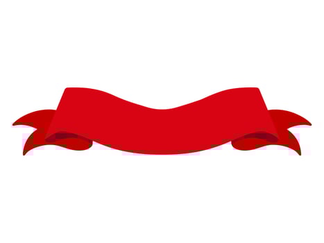 Hand Drawn Vintage Red Ribbon illustration vector