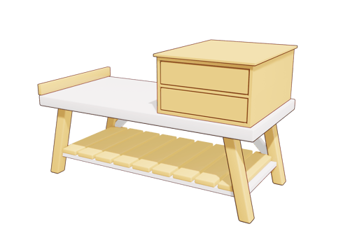 3d wooden table icon isolated object png