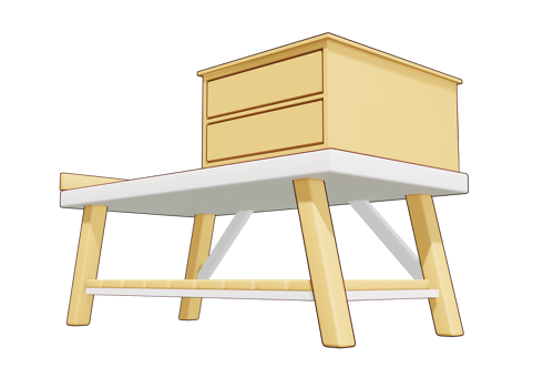 3d wooden table icon isolated object png
